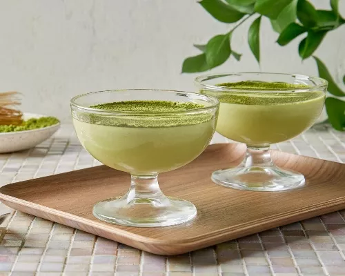 Mousse au chocolat blanc et matcha